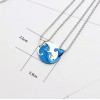 Кулон парный для двоих "Изящные коты Blue Silver". Цена за 1 пару. Сталь. На цепочке